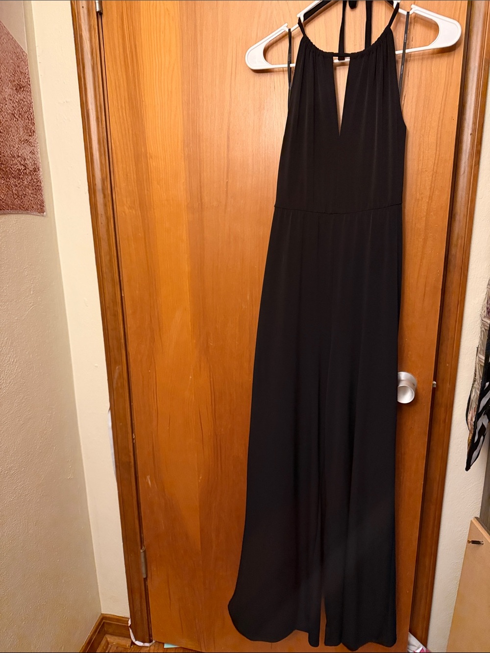 Forever 21 Black Halter Maxi Jumpsuit Dress